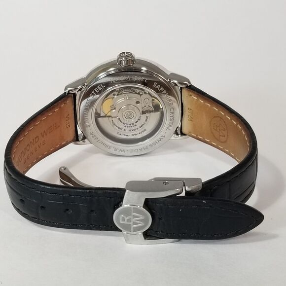 Raymond Weil Maestro Auto Steel Mens Strap Watch Date 2238-v454431 - Picture 9 of 16